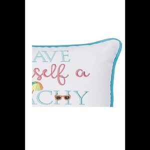 C&F Home 10" x 10" Beachy Little Christmas Embroidered Pillow Aqua